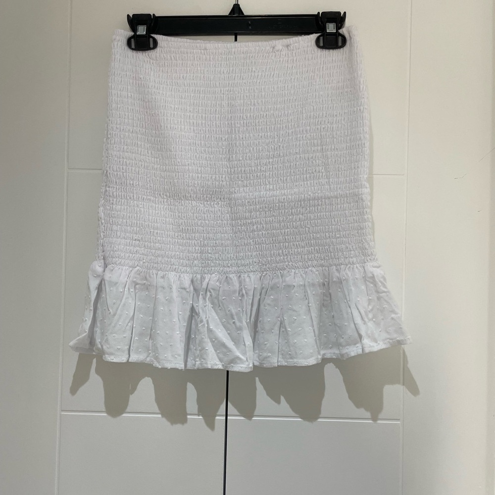 Hollister Ruched White Mini Skirt
